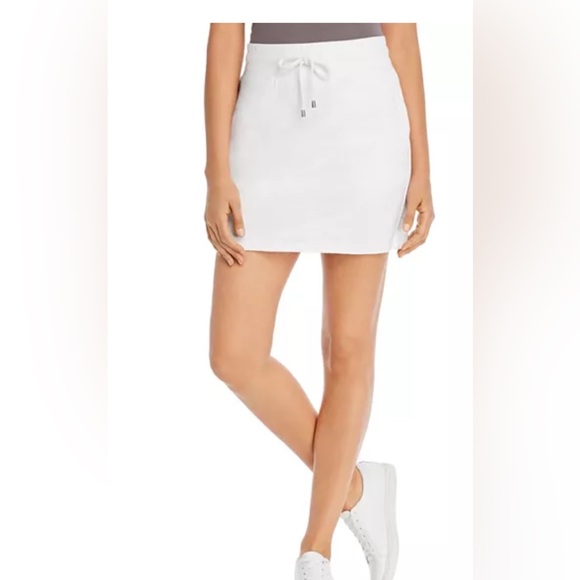 Marc New York cotton white, mesh-panel active skirt w/ drawstring & pockets - S - Picture 1 of 8
